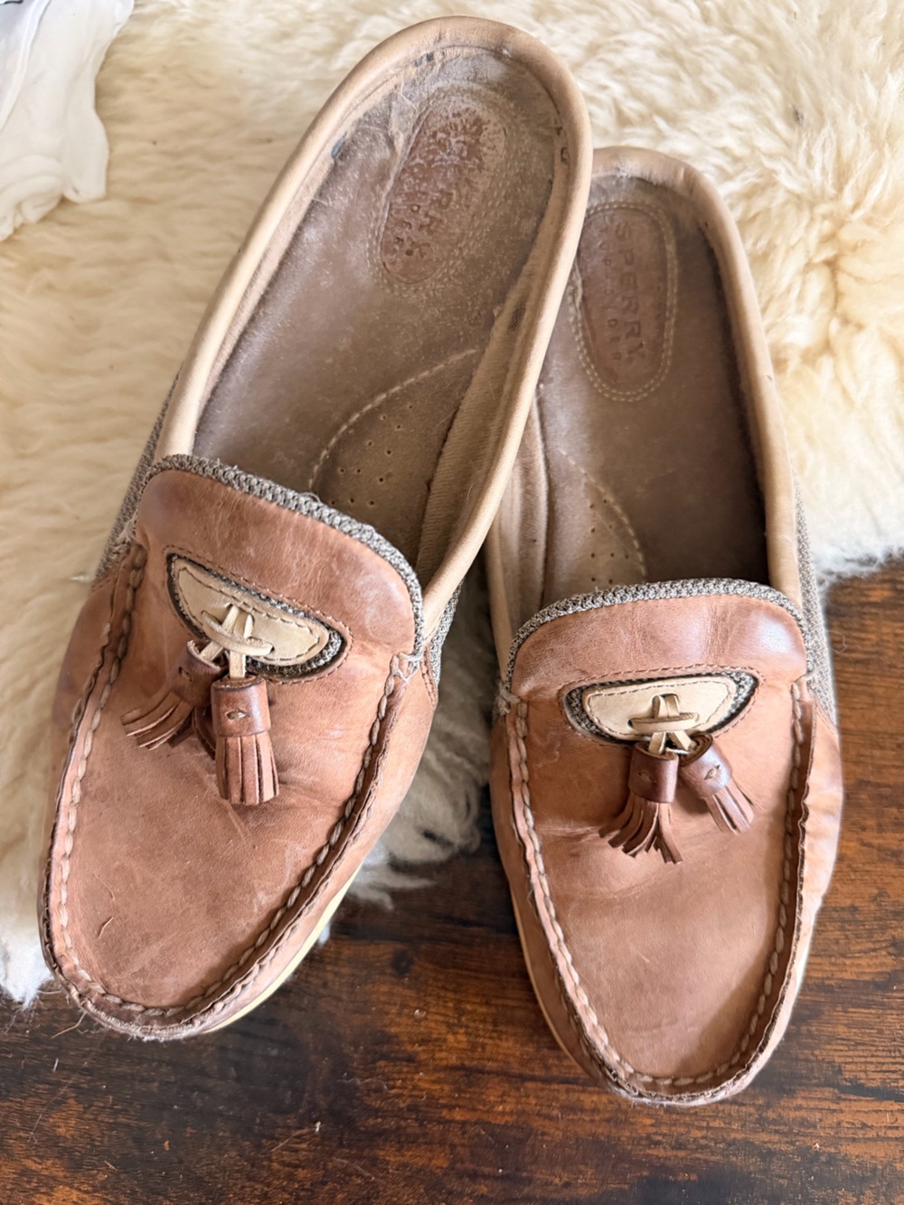 Sperry Brown Leather Tassel Moccasins